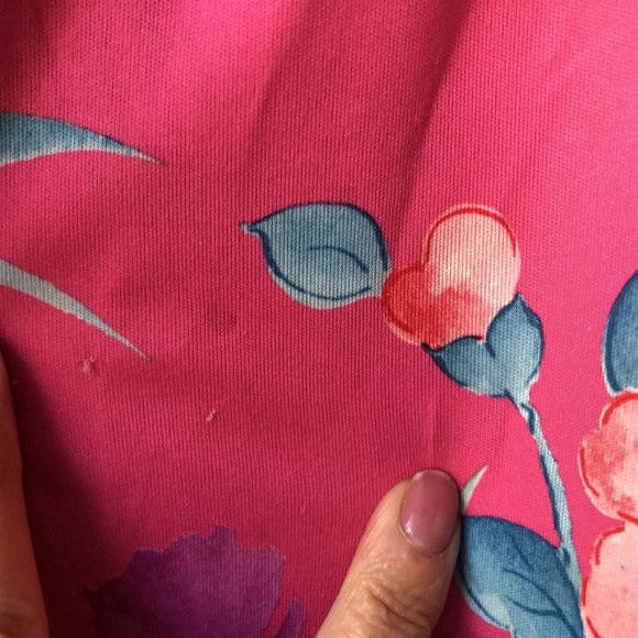 Vintage Chemise Tropical Gown  Day Dress Loungewear Pink Floral Flowy - Picture 6 of 7